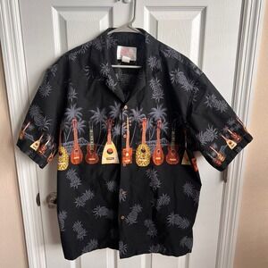 Hawaii Hangover‎ Hawaiian Shirt Ukulele Pineapple Print Aloha Shirt XL